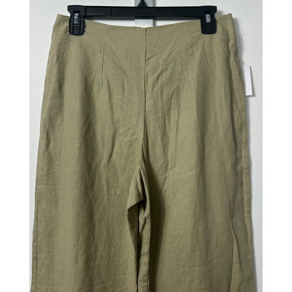 NEW Avec Les Filles Linen Blend Wide Leg Pants Sage Green Size S Lagenlook B15 - Picture 2 of 9